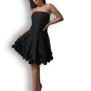 tube, flare black dress